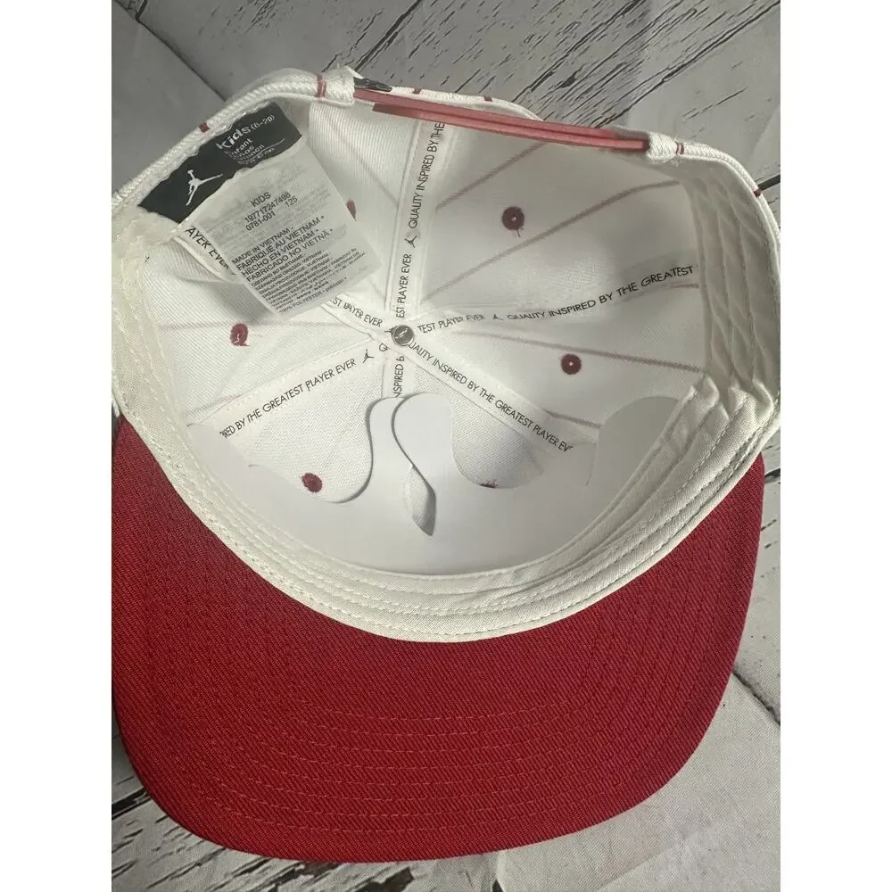 Jordan Jersey Flat Brim Cap Youth (8-20) White Pinstripe Embroidered Logo Hat